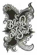blessed written tattoo design idea