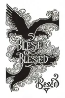 blessed written tattoo design idea