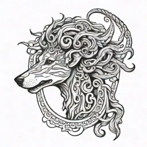 medusa greyhound tattoo design idea