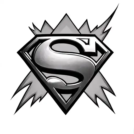 superman logo with N tattoo design idea