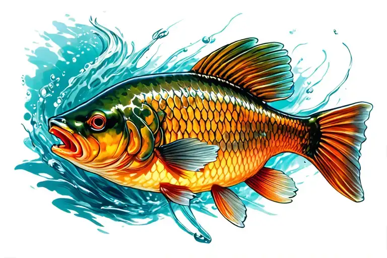 carp fish tattoo design idea