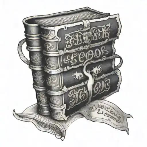 Closed book tattoo design idea