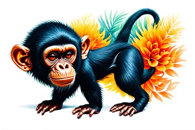 Monkey made out of name Chloe tattoo design idea