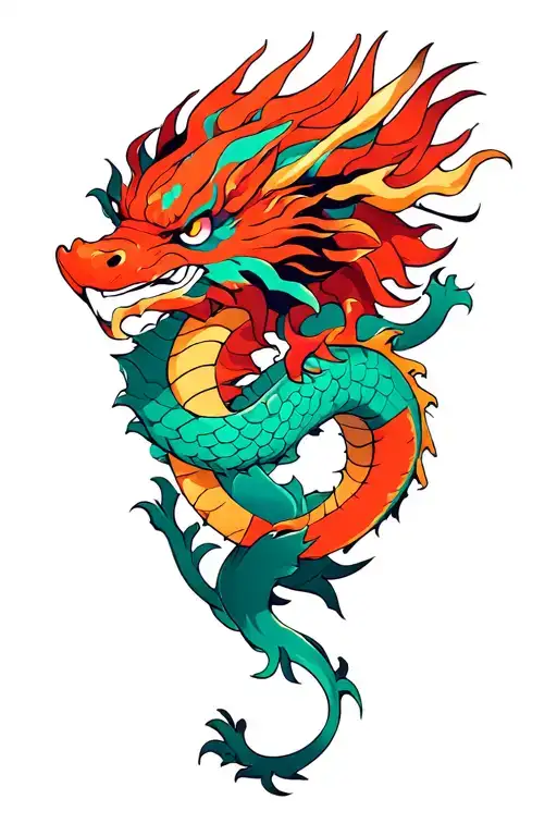 ELECTRICAL ANGUILA FOR part of Dragon Oriental legs tattoo design idea