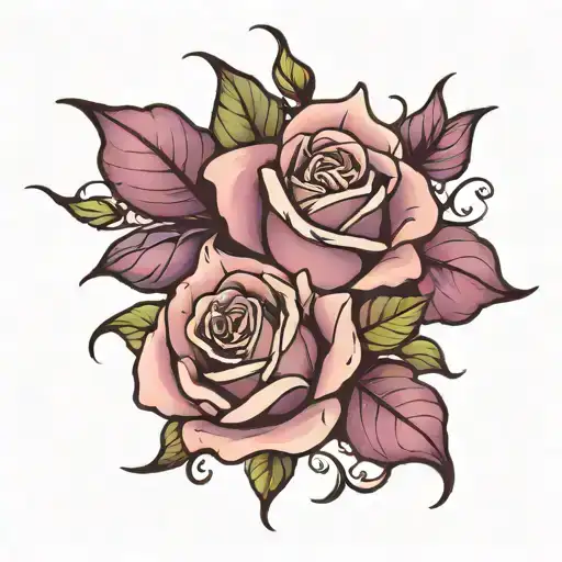 purple rose tattoo design idea