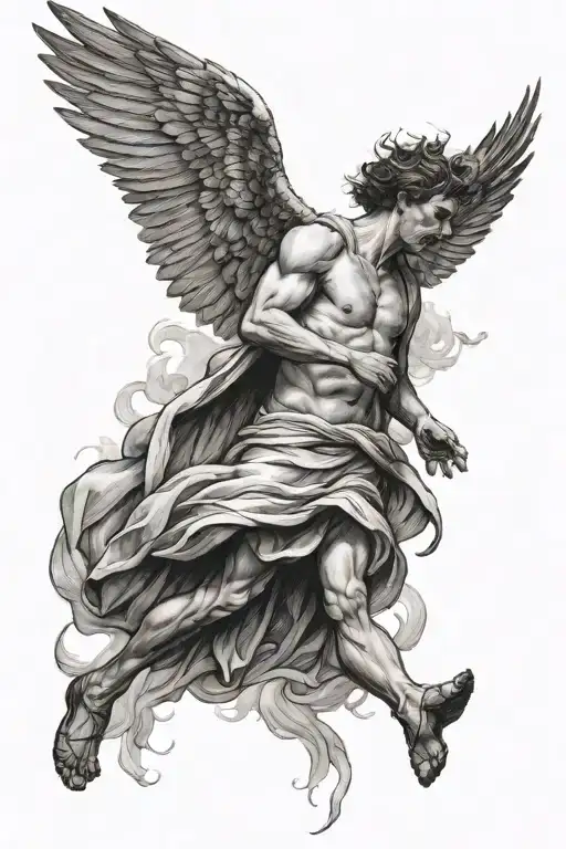 icarus falling from the sky tattoo design idea