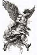 icarus falling from the sky tattoo design idea