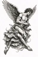 icarus falling from the sky tattoo design idea