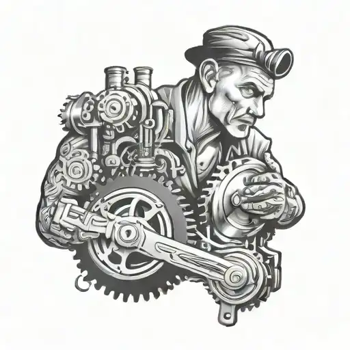 gearhead mechanic tattoo design idea