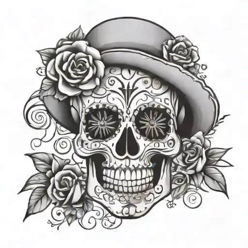 candy skull with the name jackie  tattoo design idea