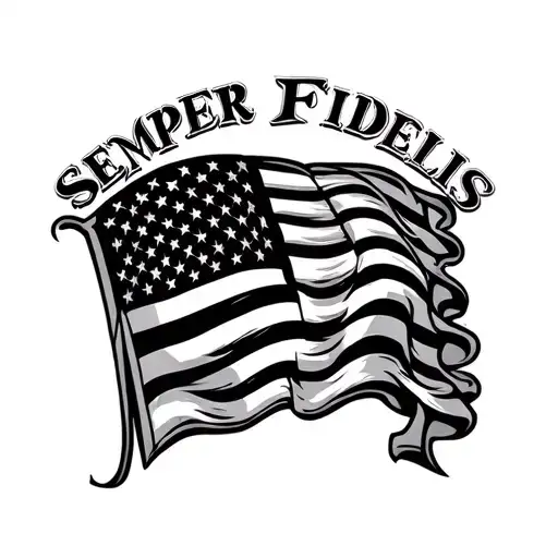 "Semper Fidelis" american flag arm sleeve tattoo tattoo design idea