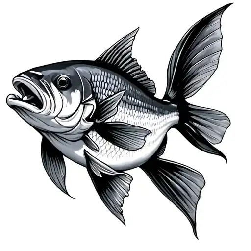 fish and jesus christ tattoo design idea