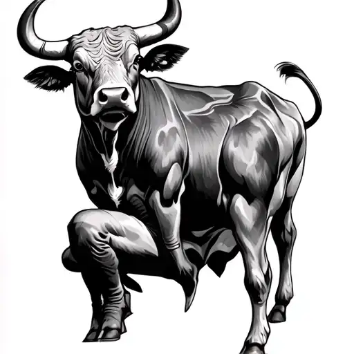 peacemaker sitting with ferdinand the bull tattoo design idea