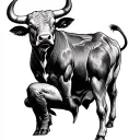 peacemaker sitting with ferdinand the bull tattoo design idea