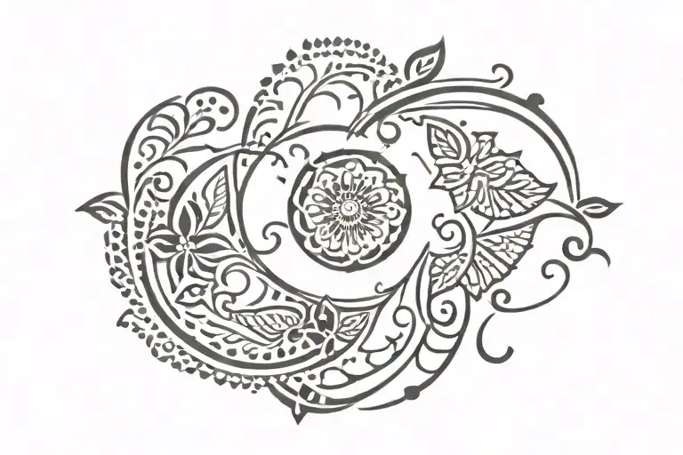 Henna strokes and tattoo design idea