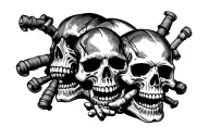 skulls death drugs evil speak no evil tattoo design idea