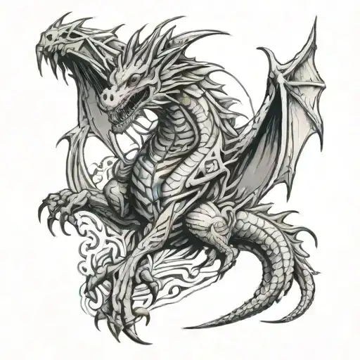 fairy tail Metallica's dragon forearm sleeve tattoo  tattoo design idea