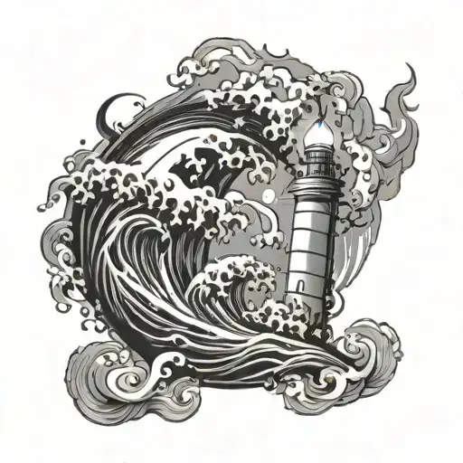Torch, shining light, the bright one, Brilliant, son of the wave tattoo design idea