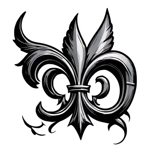 Avenger logo with Fleur de Lis Inside tattoo design idea