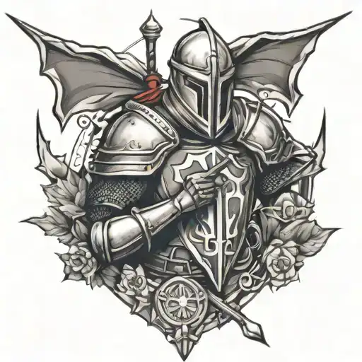 templar knight tattoo design idea