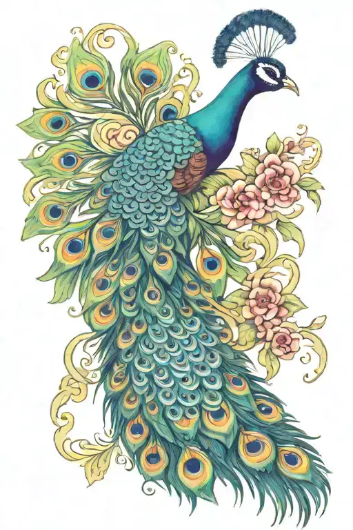 peacock tattoo design idea