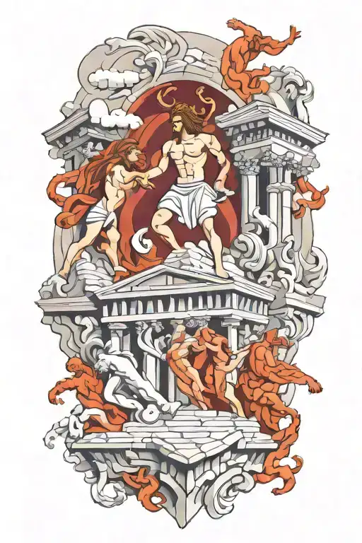 Greece gods tattoo design idea