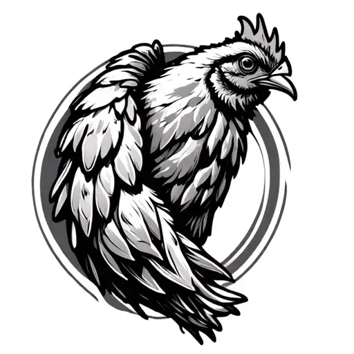 Chicken Wing flat tattoo design idea