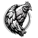 Chicken Wing flat tattoo design idea