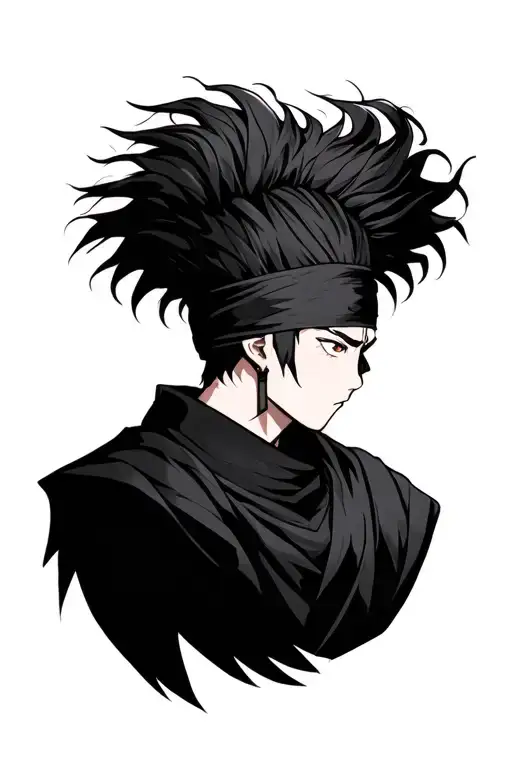 Jiraiya headband and hair tattoo design idea