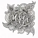 tatto of the name Mya  tattoo design idea