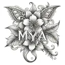 tatto of the name Mya  tattoo design idea
