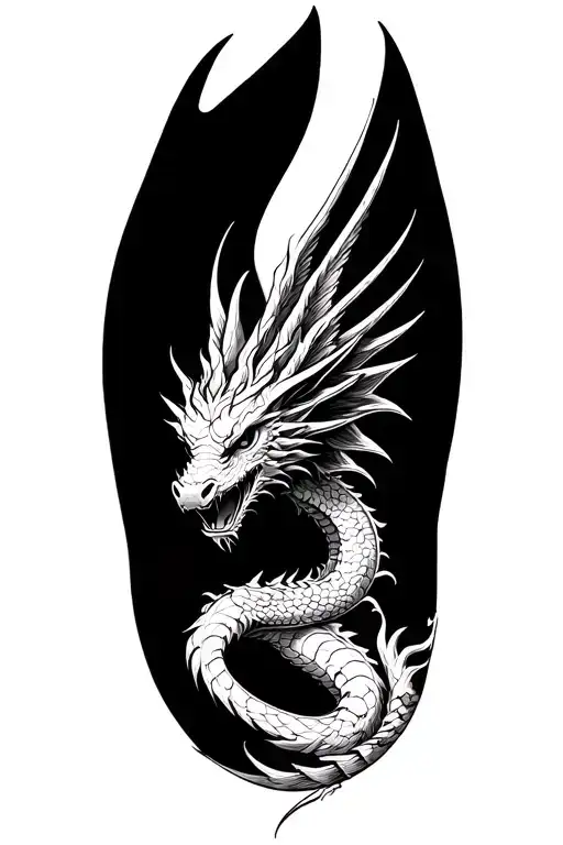 Winged  dragon tattoo that wraps around the upper arm tattoo design idea