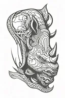 rhino head tattoo design idea