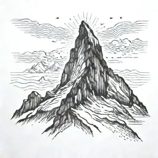 matterhorn mountain tattoo design idea