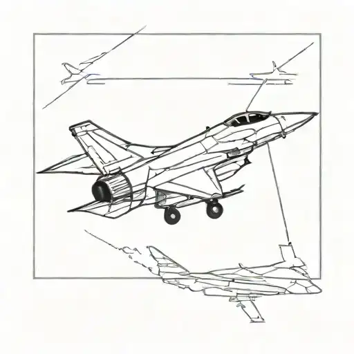 fighter jet flying tattoo design idea