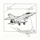 fighter jet flying tattoo design idea