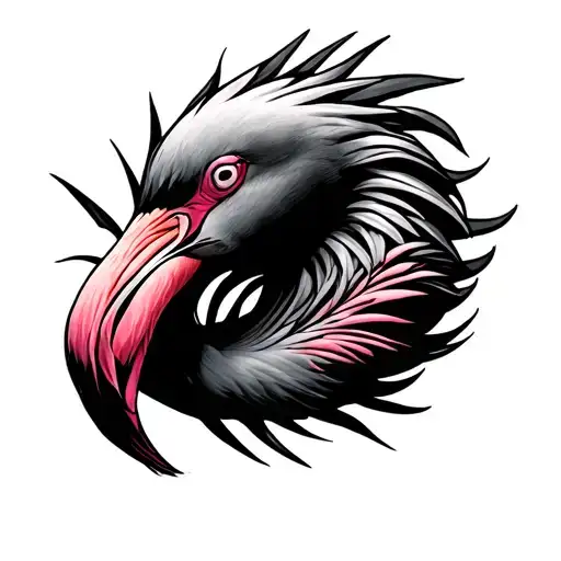 Flamingo losing it's pink tattoo design idea