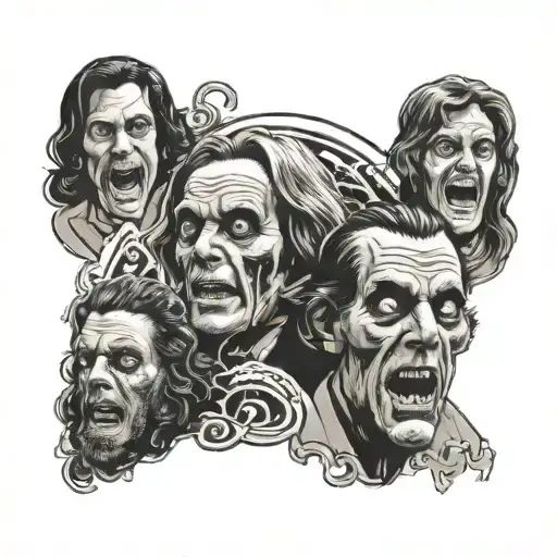 70s horror movie poster tattoo design idea