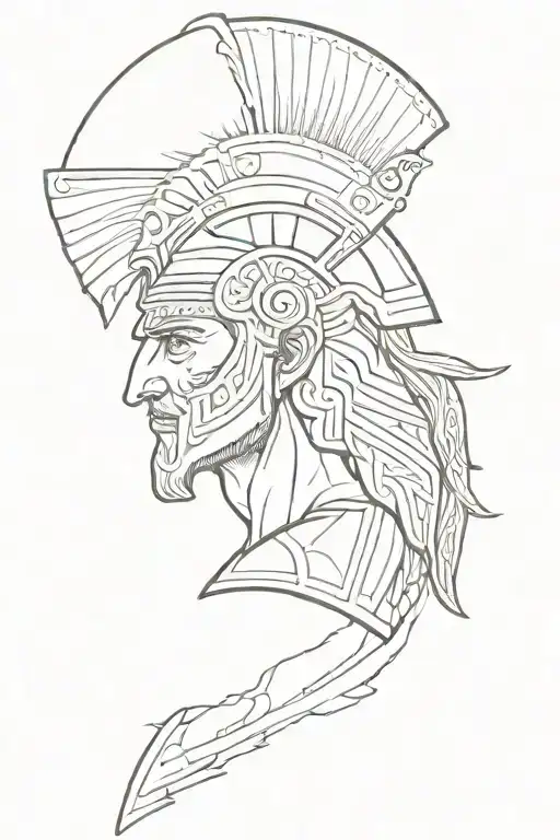 greek warrior  tattoo design idea