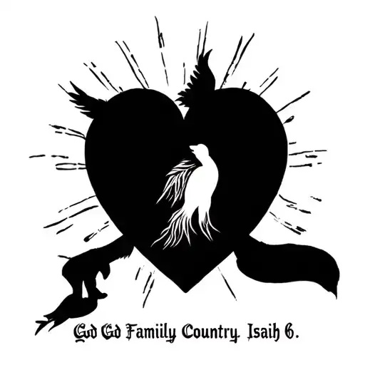 God Family Country Isaiah 6:8 incorporating relevant imagery tattoo design idea