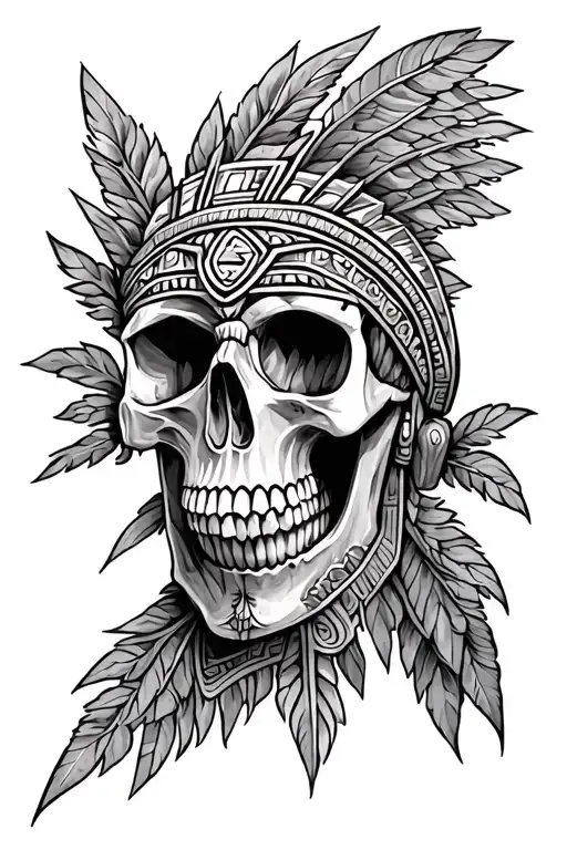 Aztec skull tattoo design idea