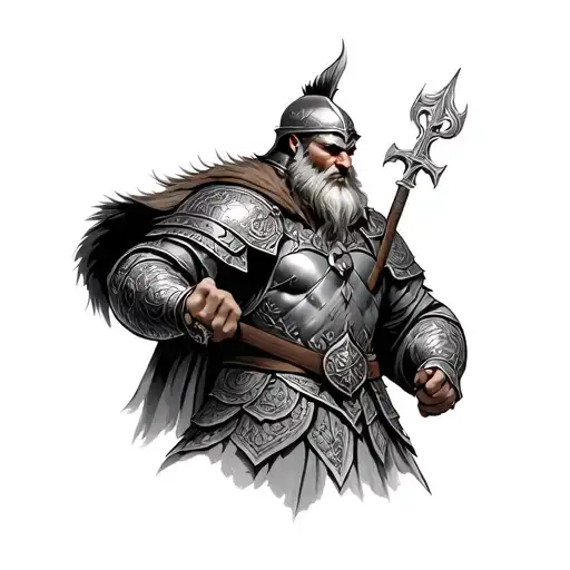 Germanic Warrior tattoo design idea