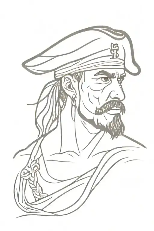 pirate, muscles, bandana tattoo design idea