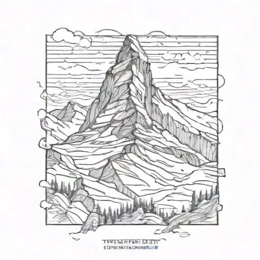 matterhorn mountain peak tattoo design idea