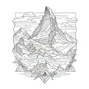matterhorn mountain peak tattoo design idea