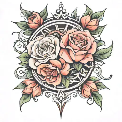 Penelope rose intertwined tattoo design idea