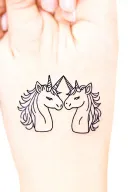 matching unicorn husband and wife tattoo design idea