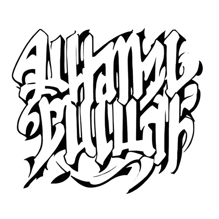 "Alhamdulillah" Chicano style tattoo tattoo design idea