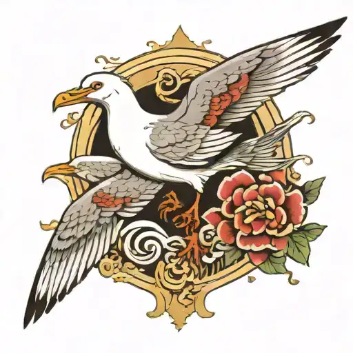 seagull tattoo design idea