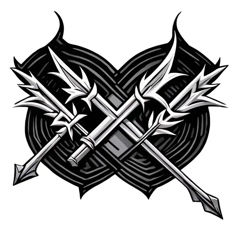 tribal arrow weapon tattoo design idea